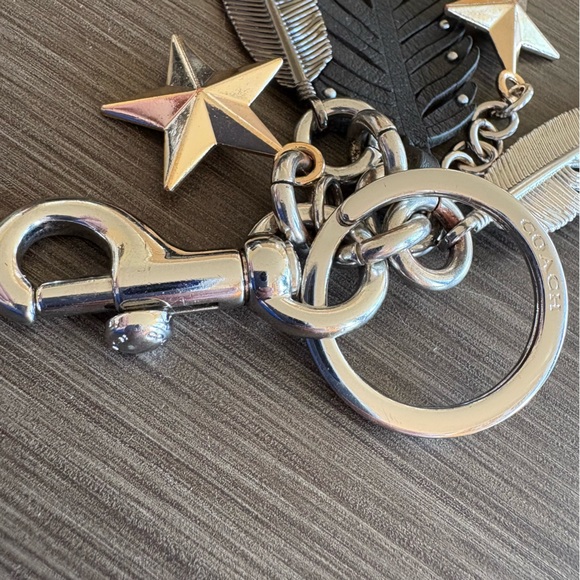 Coach Limited Edition Star Feather Bag Charm Metal Leather Studs - Picture 7 of 11